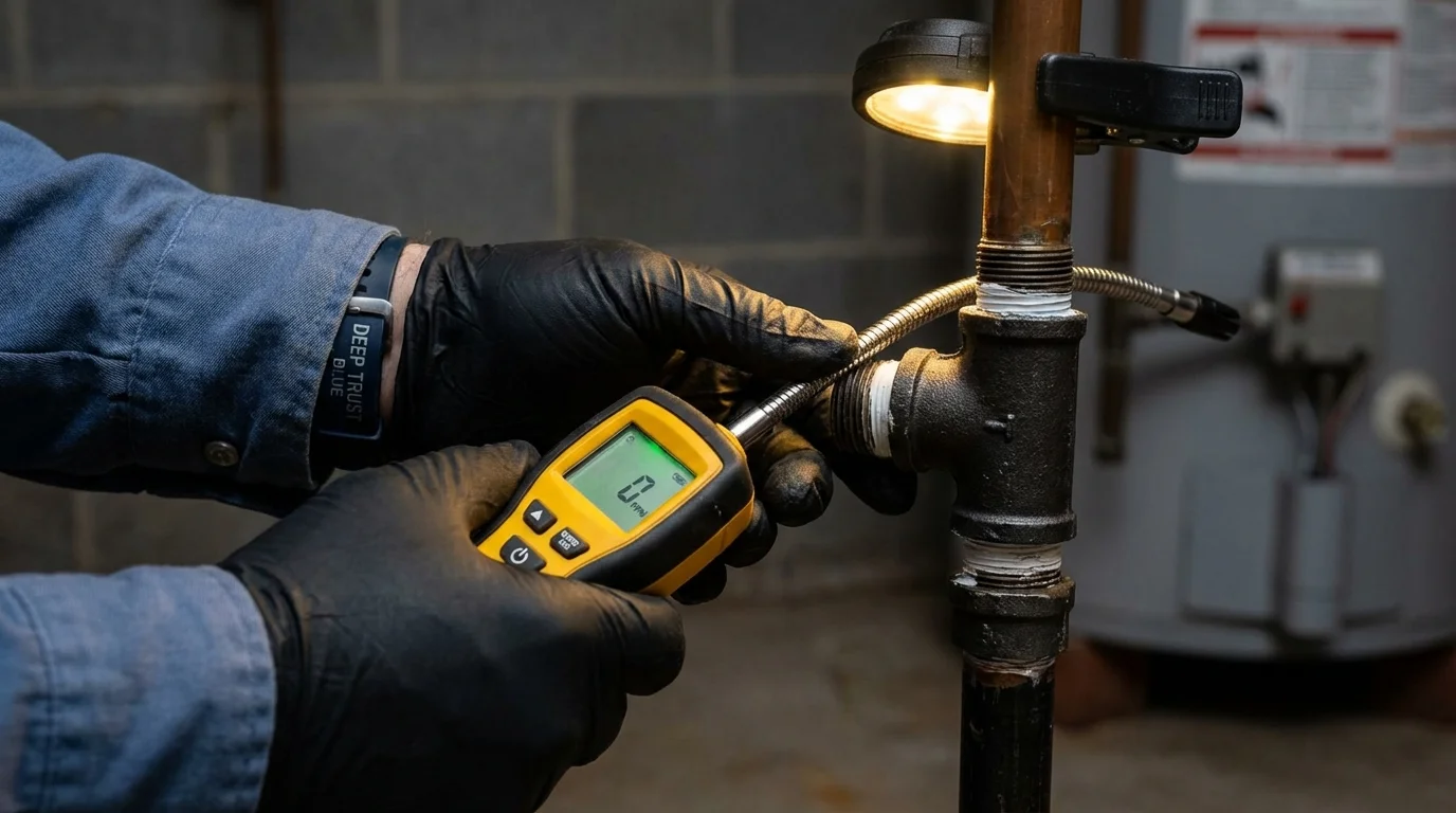 Gas leak detection with electronic sniffer by Johns Plumbing LLC in Duquesne