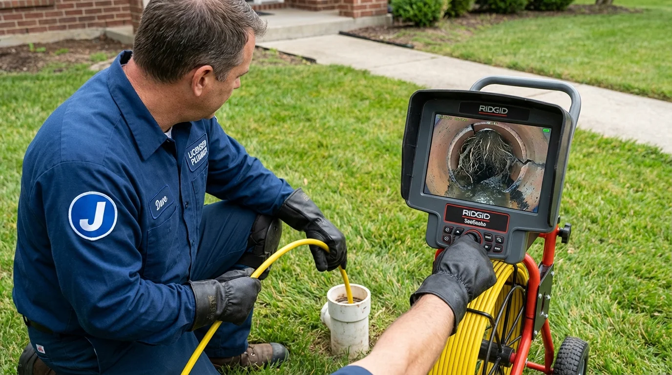 Sewer camera inspection being performed by Johns Plumbing LLC in Duquesne