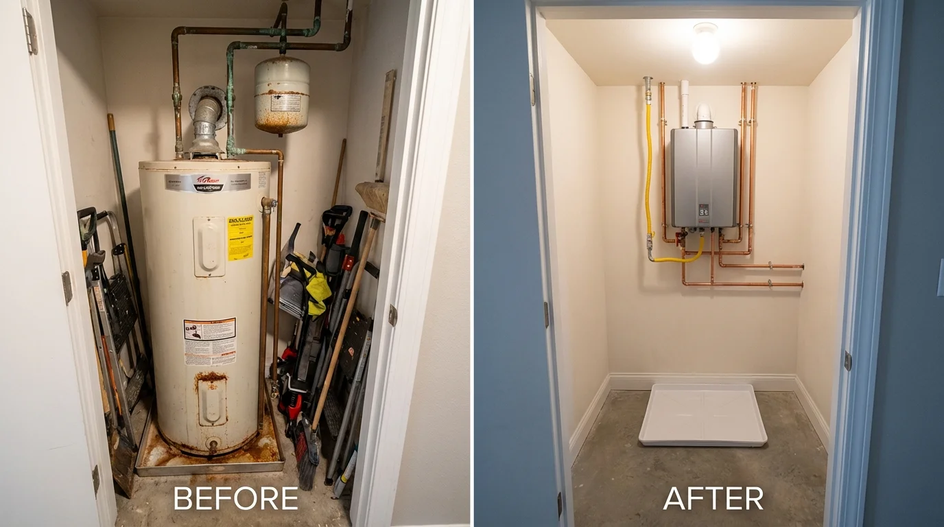 Tank water heater versus wall-mounted tankless unit comparison for Duquesne, PA homeowners